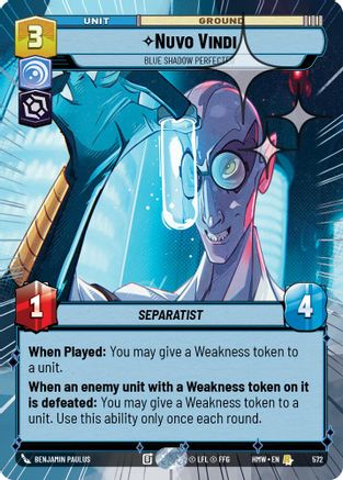 Nuvo Vindi - Blue Shadow Perfected (Hyperspace Foil) (572) - H - Rare - Foil