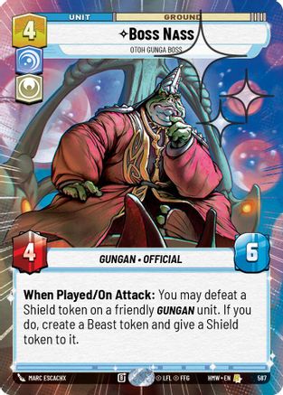 Boss Nass - Otoh Gunga Boss (Hyperspace Foil) (587) - H - Rare - Foil