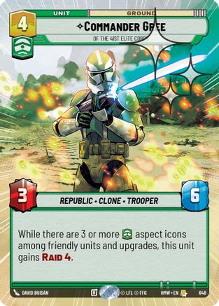 Commander Gree - Of the 41st Elite Corps (Hyperspace Foil) (648) - H - Rare - Foil