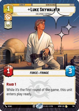 Luke Skywalker - Dreaming Farmboy (Hyperspace Foil) (718) - H - Rare - Foil