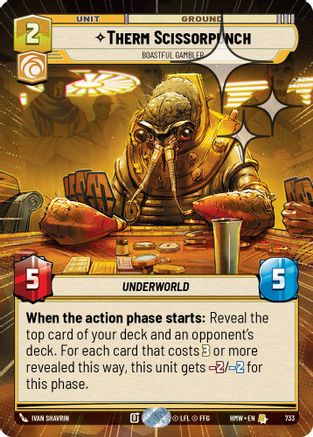 Therm Scissorpunch - Boastful Gambler (Hyperspace Foil) (733) - H - Rare - Foil
