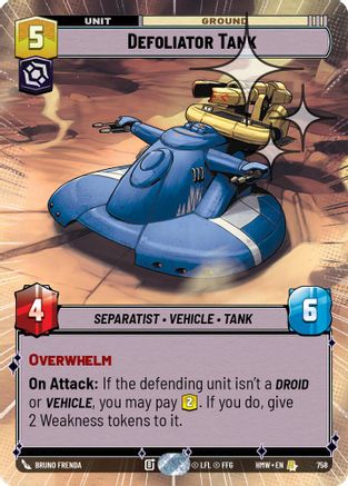Defoliator Tank (Hyperspace Foil) (758) - H - Rare - Foil