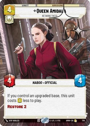 Queen Amidala - Retaking Theed (Hyperspace Foil) (770) - H - Rare - Foil