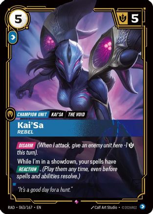 Kai'Sa, Rebel (063/167) - RAD - Rare - Foil