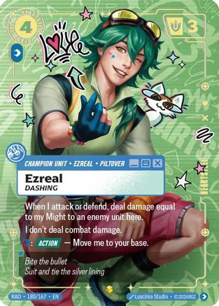Ezreal, Dashing (Showcase) (180/167) - RAD - Showcase - Foil