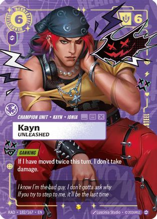 Kayn, Unleashed (Showcase) (182/167) - RAD - Showcase - Foil
