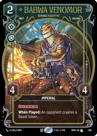 Babwa Venomor - Burning Kashyyyk (Prestige Foil) (862) - H - Rare - Foil