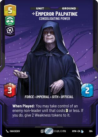 Emperor Palpatine - Consolidating Power (Prestige Foil) (884) - H - Legendary - Foil