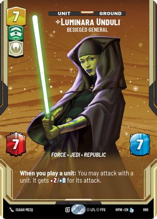 Luminara Unduli - Besieged General (Prestige Foil) (886) - H - Legendary - Foil