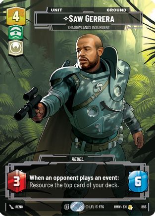 Saw Gerrera - Shadowlands Insurgent (Prestige Foil) (893) - H - Rare - Foil