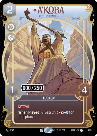 A'Koba - Restless Raider (Serialized) (899) - H - Uncommon - Foil