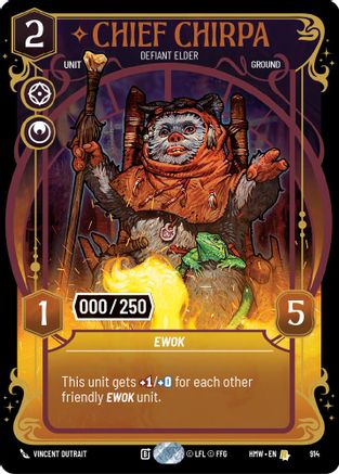 Chief Chirpa - Defiant Elder (Serialized) (914) - H - Rare - Foil