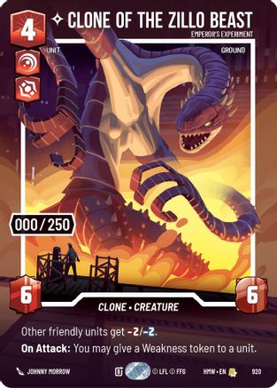 Clone of the Zillo Beast - Emperor's Experiment (Serialized) (920) - H - Rare - Foil
