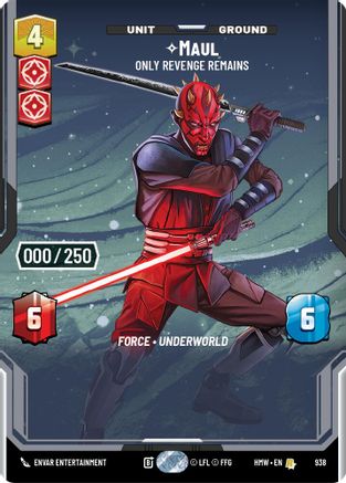 Maul - Only Revenge Remains (Serialized) (938) - H - Rare - Foil