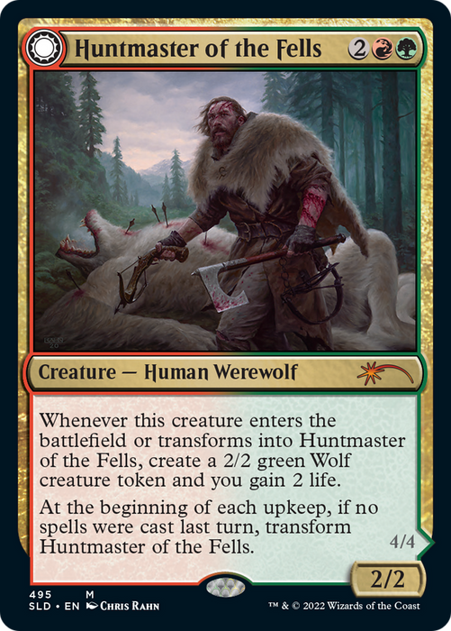 Huntmaster of the Fells // Ravager of the Fells (SLD-495) - mythic: (Double Faced Transform) - Foil