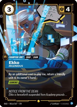 Ekko, Ingenious (Alternate Art) (061a/167) - RAD - Showcase - Foil