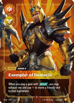 Jarvan IV, Exemplar of Demacia (155/167) - RAD - Rare - Foil