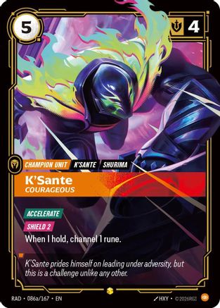 K'Sante, Courageous (Alternate Art) (086a/167) - RAD - Showcase - Foil