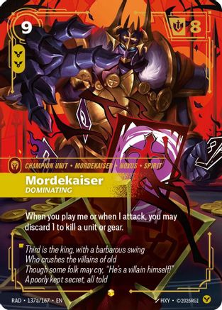Mordekaiser, Dominating (Alternate Art) (137a/167) - RAD - Showcase - Foil