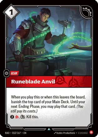Runeblade Anvil (012/167) - RAD - Uncommon - Foil