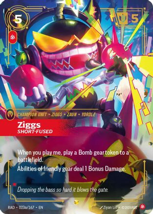 Ziggs, Short-Fused (Alternate Art) (023a/167) - RAD - Showcase - Foil