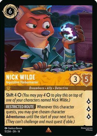Nick Wilde - Inquisitive Harbormaster (11/204) - HCA - Rare