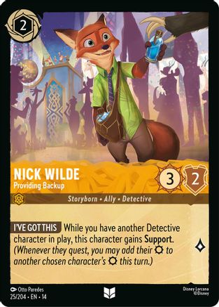 Nick Wilde - Providing Backup (25/204) - HCA - Uncommon - Cold Foil
