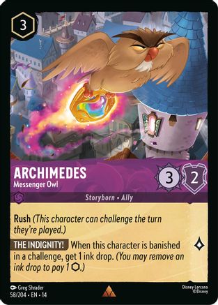 Archimedes - Messenger Owl (58/204) - HCA - Rare - Cold Foil
