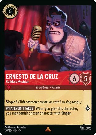 Ernesto de la Cruz - Ruthless Musician (120/204) - HCA - Rare - Cold Foil