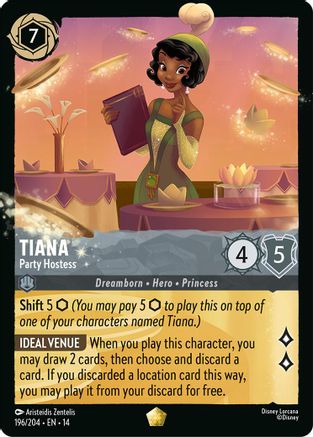 Tiana - Party Hostess (196/204) - HCA - Legendary - Cold Foil