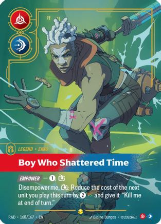Ekko, Boy Who Shattered Time (Overnumbered) (168/167) - RAD - Showcase - Foil
