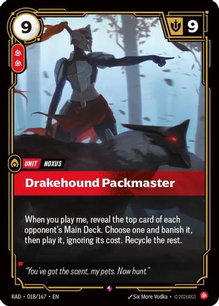 Drakehound Packmaster (018/167) - RAD - Rare - Foil