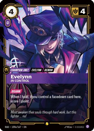 Evelynn, In Control (Alternate Art) (109a/167) - RAD - Showcase - Foil