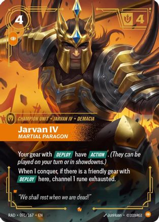 Jarvan IV, Martial Paragon (091/167) - RAD - Epic - Foil
