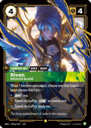 Riven, Broken Blade (Alternate Art) (043a/167) - RAD - Showcase - Foil