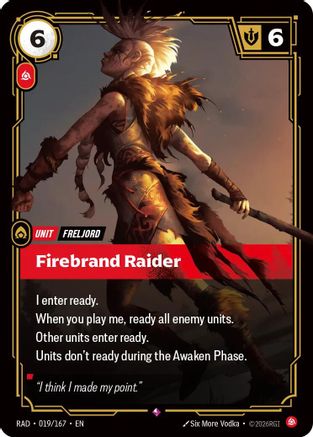 Firebrand Raider (019/167) - RAD - Rare - Foil