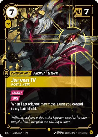 Jarvan IV, Royal Heir (Alternate Art) (133a/167) - RAD - Showcase - Foil