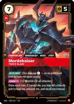Mordekaiser, Twice Slain (020/167) - RAD - Rare - Foil