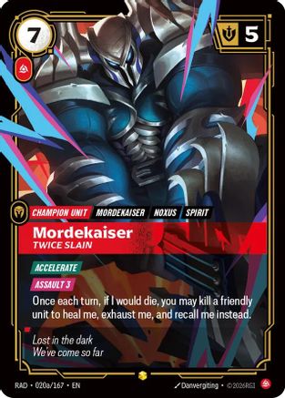 Mordekaiser, Twice Slain (Alternate Art) (020a/167) - RAD - Showcase - Foil