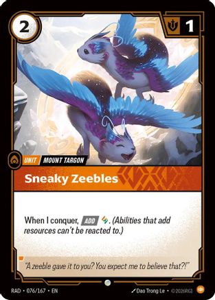 Sneaky Zeebles (076/167) - RAD - Common