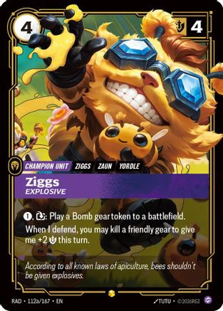 Ziggs, Explosive (Alternate Art) (112a/167) - RAD - Showcase - Foil