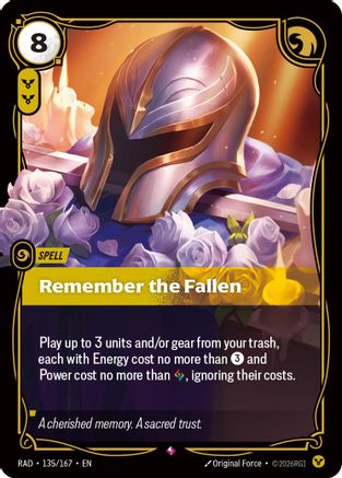 Remember the Fallen (135/167) - RAD - Rare - Foil