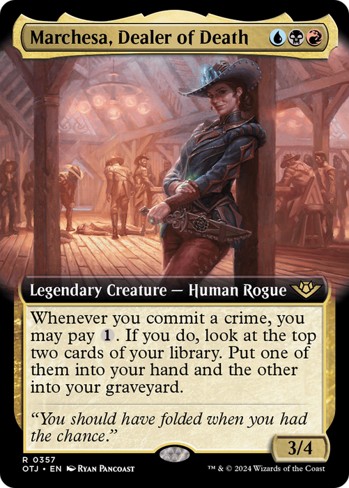Marchesa, Dealer of Death (OTJ-357) - rare: (Extended Art) - Foil
