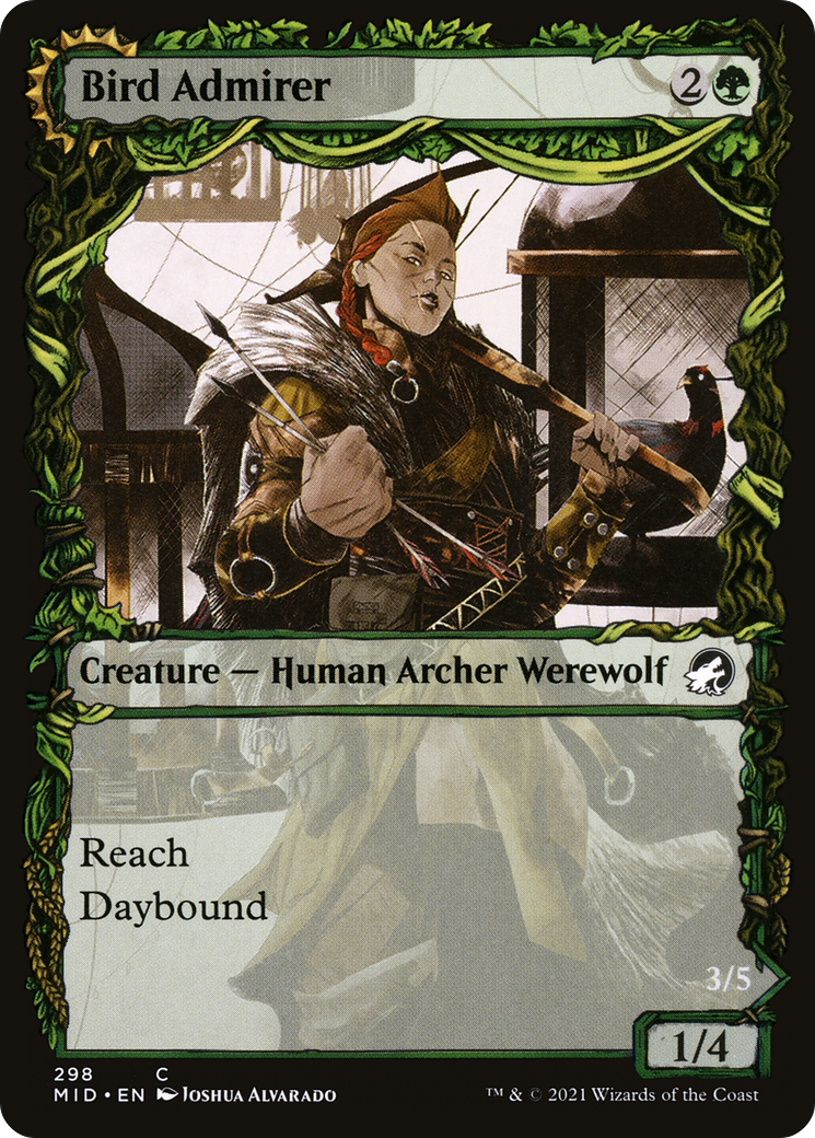 Bird Admirer // Wing Shredder (MID-298) - common: (Showcase, Double Faced Transform) - Foil