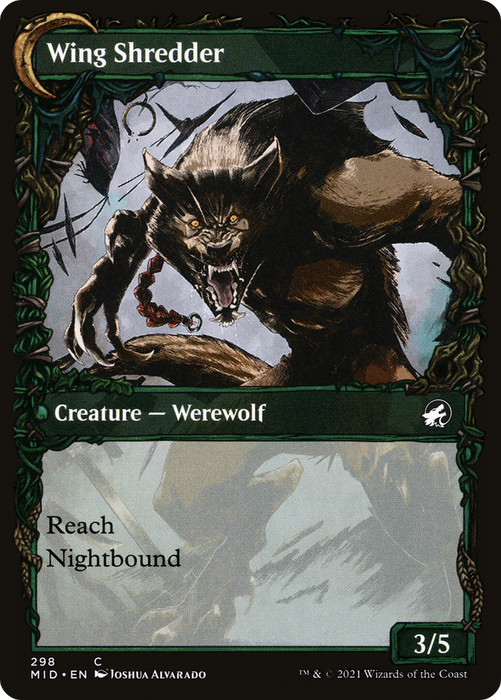 Bird Admirer // Wing Shredder (MID-298) - common: (Showcase, Double Faced Transform) - Foil