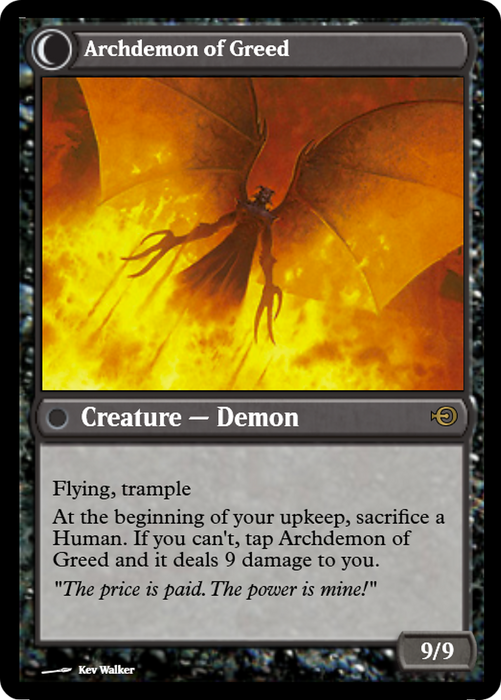 Ravenous Demon // Archdemon of Greed (PRM-43503) - rare: (Double Faced Transform) - Foil