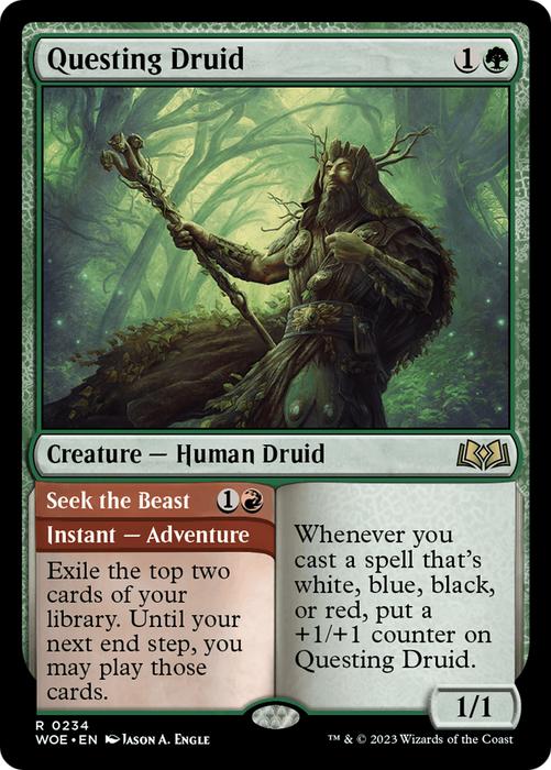 Questing Druid // Seek the Beast (WOE-234) - rare - Foil