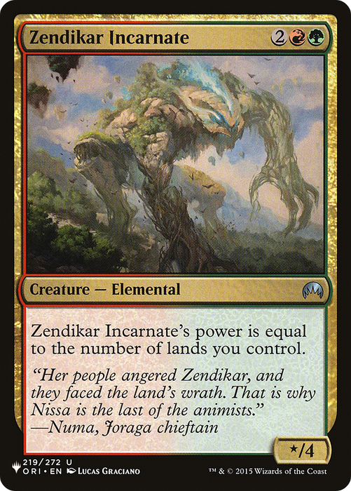 Zendikar Incarnate (LIST-ORI-219) - uncommon