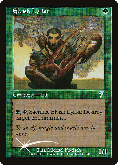 Elvish Lyrist (7ED-241★) - uncommon - Foil