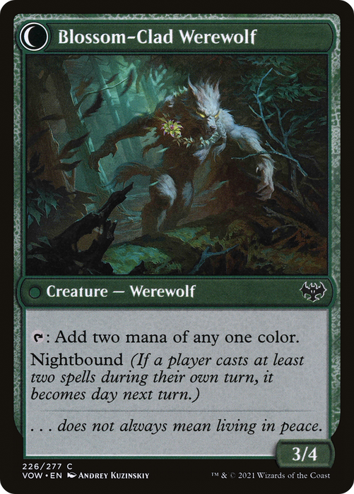 Weaver of Blossoms // Blossom-Clad Werewolf (VOW-226) - common: (Double Faced Transform)